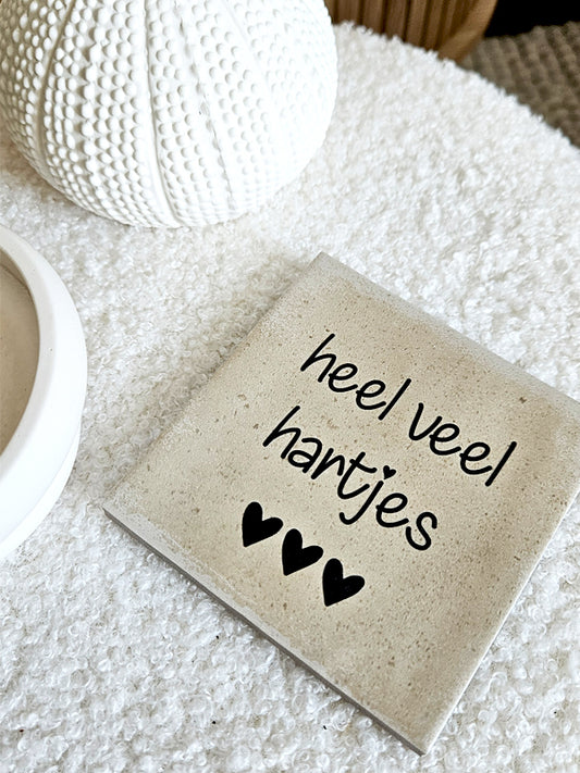 Tegeltje – Heel veel hartjes | Keramiek 10x10 cm