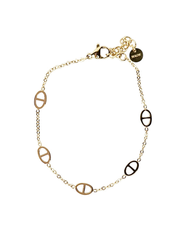RVS Armband Ovaal goud