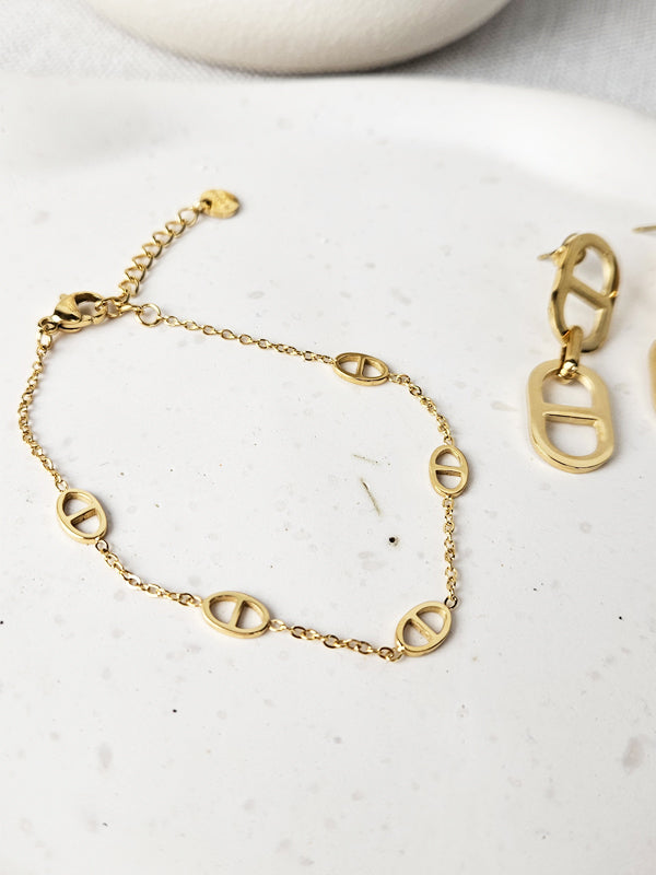 RVS Armband Ovaal goud