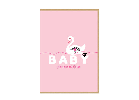 Wenskaart – Baby roze