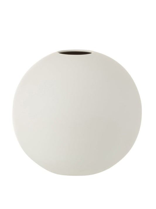 J-Line Vaas Bol Mat Wit Large | ceramic