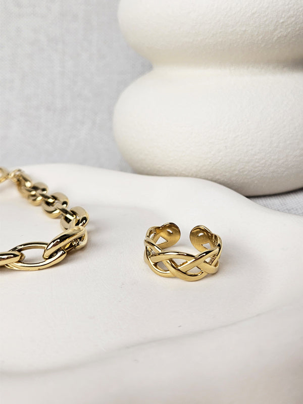 RVS Ring Diosa goud