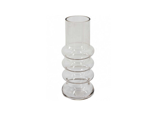 Vaas glas – 18cm Inclusief droogbloemen