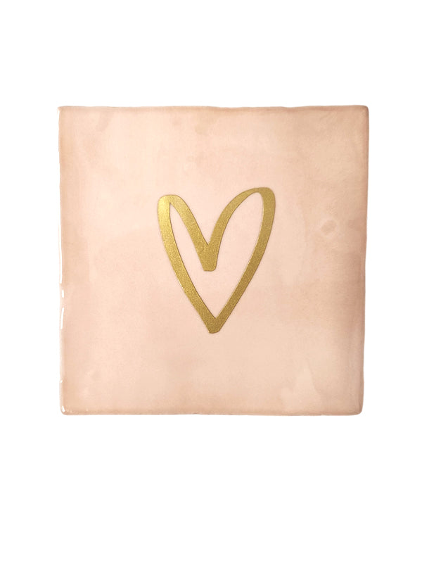 Tegeltje – Hartje – blush pink | Keramiek 10x10 cm