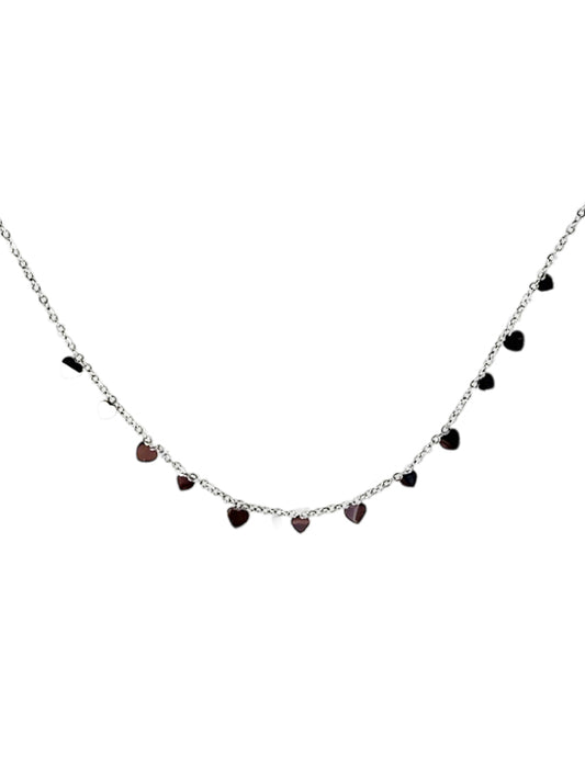 RVS Ketting Multi Hearts zilver