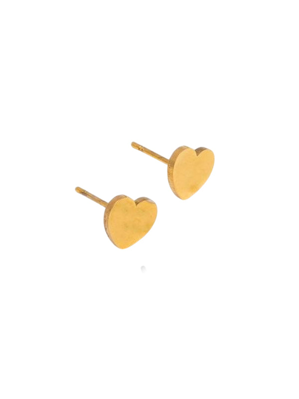 RVS Oorbellen Hart knopjes goud