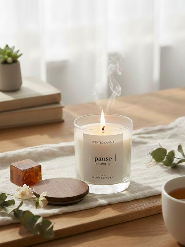 Luxe Geurkaars Cashmere – (pause) by The Olphactory