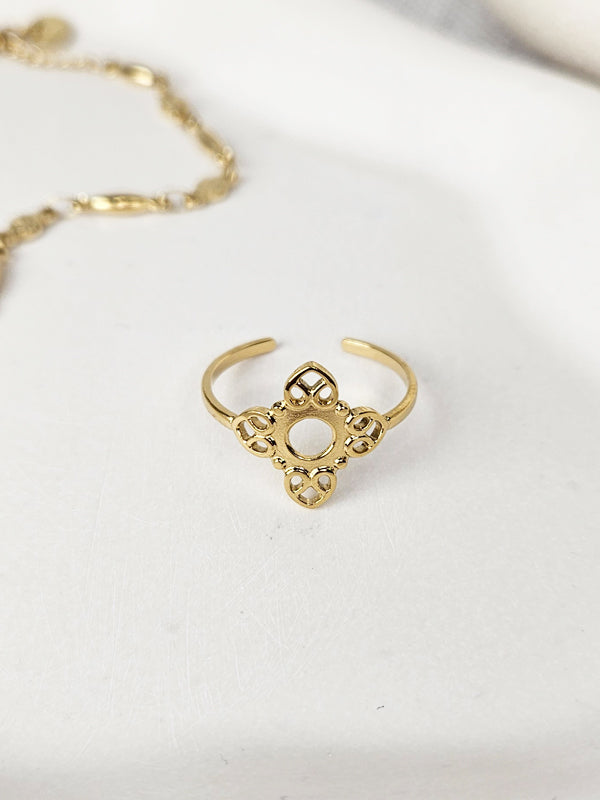 RVS Ring Reina goud
