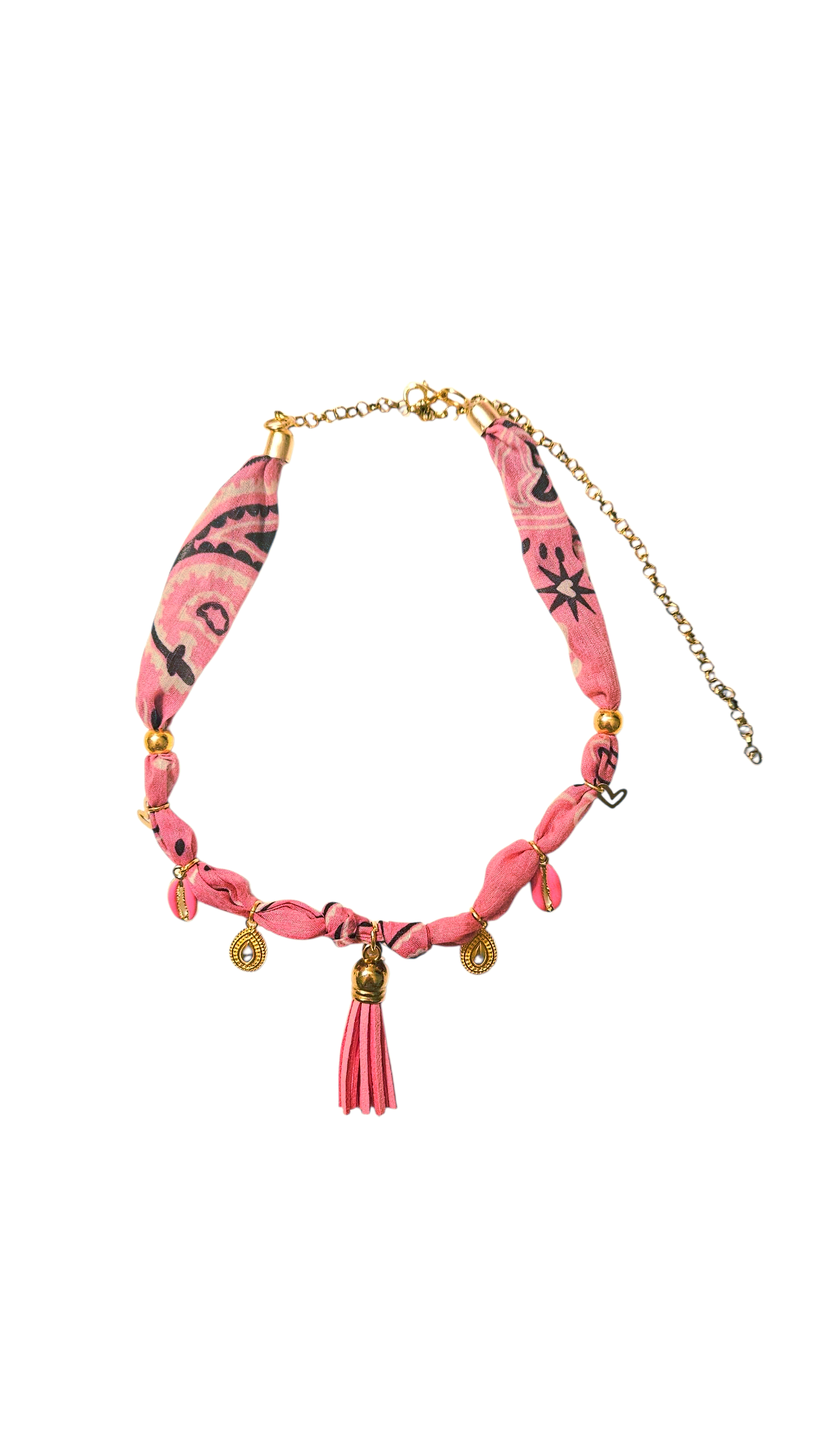 Bandana bedelketting roze