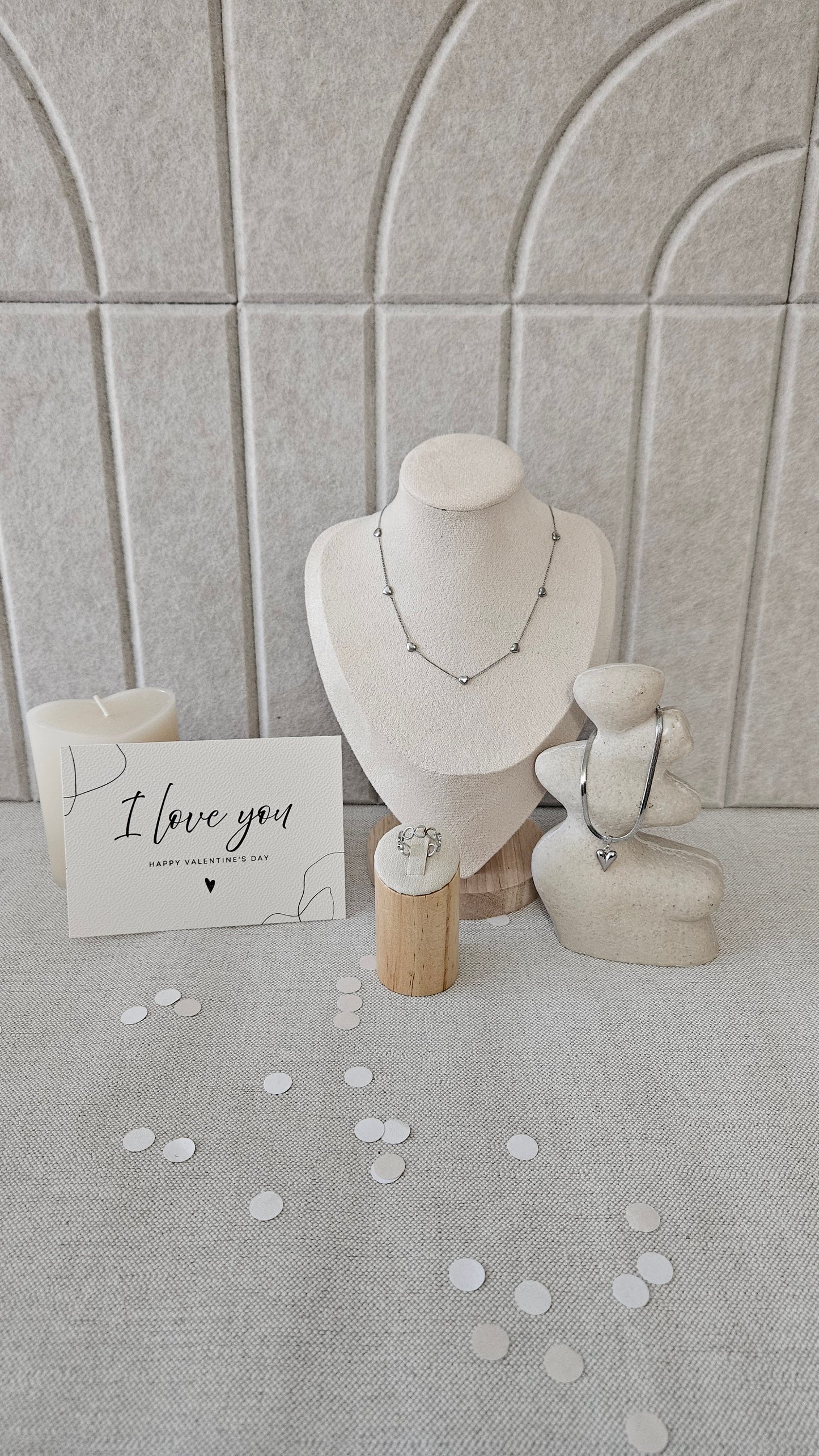 Sieradenset RVS Zilver met Hartjes | Valentijnscadeau