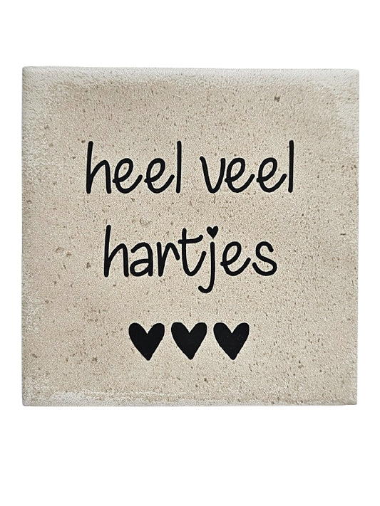 Tegeltje – Heel veel hartjes | Keramiek 10x10 cm