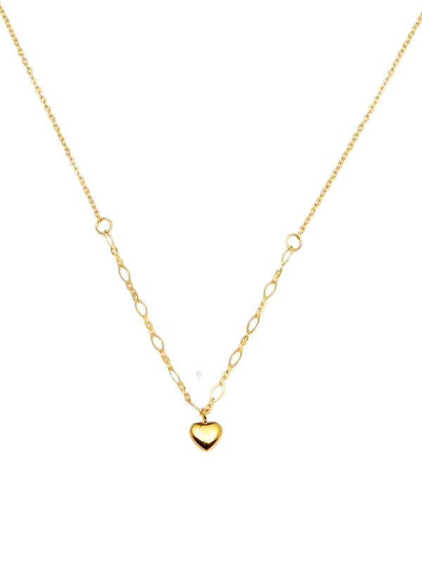 RVS Ketting Chained heart goud