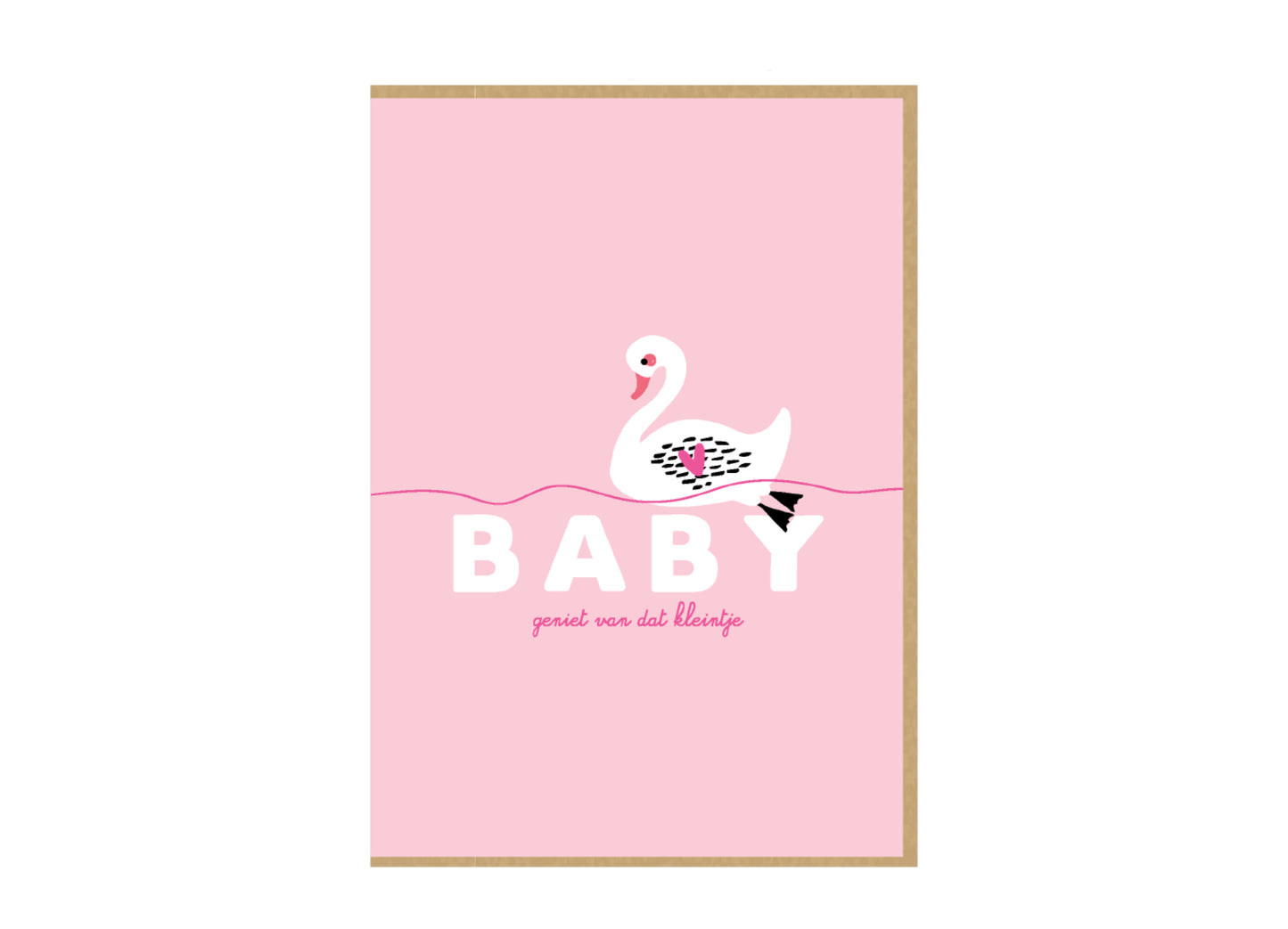 Wenskaart – Baby roze