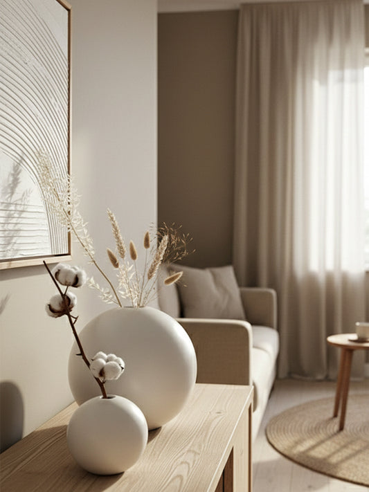 J-Line Vaas Bol Mat Wit Large | ceramic