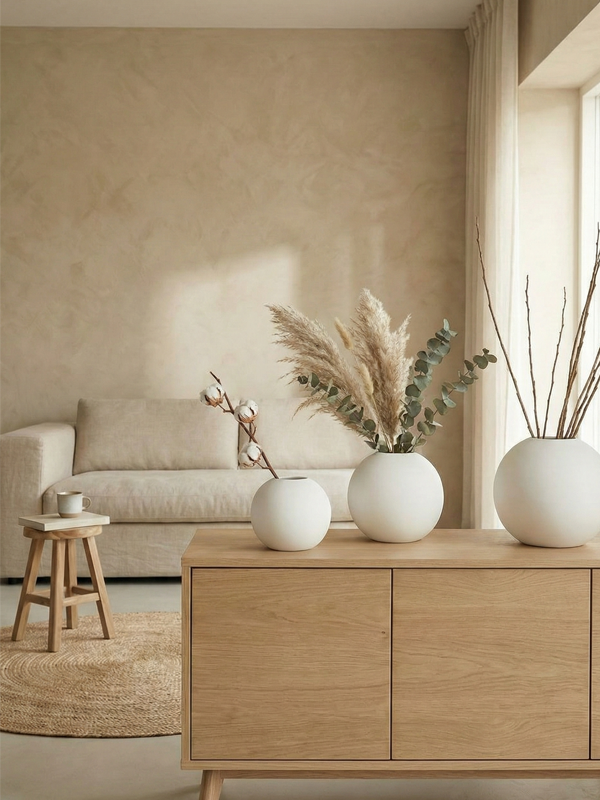 J-Line Vaas Bol Mat Wit Large | ceramic