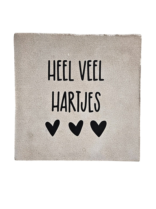 Tegeltje – Heel veel hartjes | Keramiek 10x10 cm
