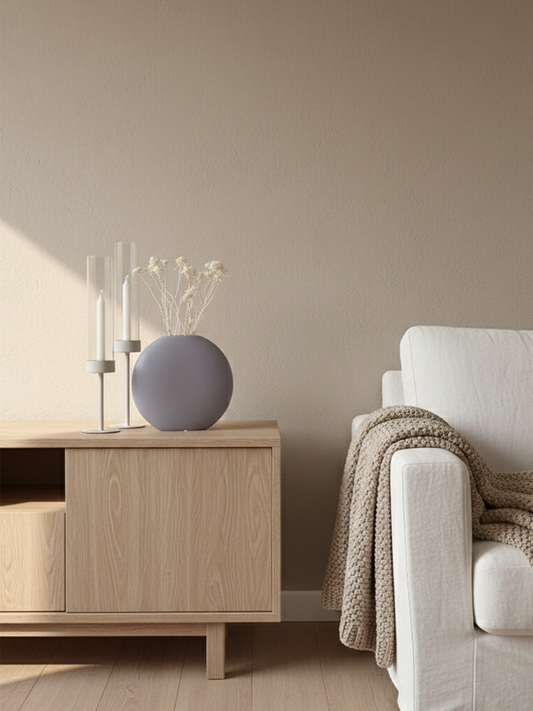 J-Line Vaas rond plat | lichtpaars