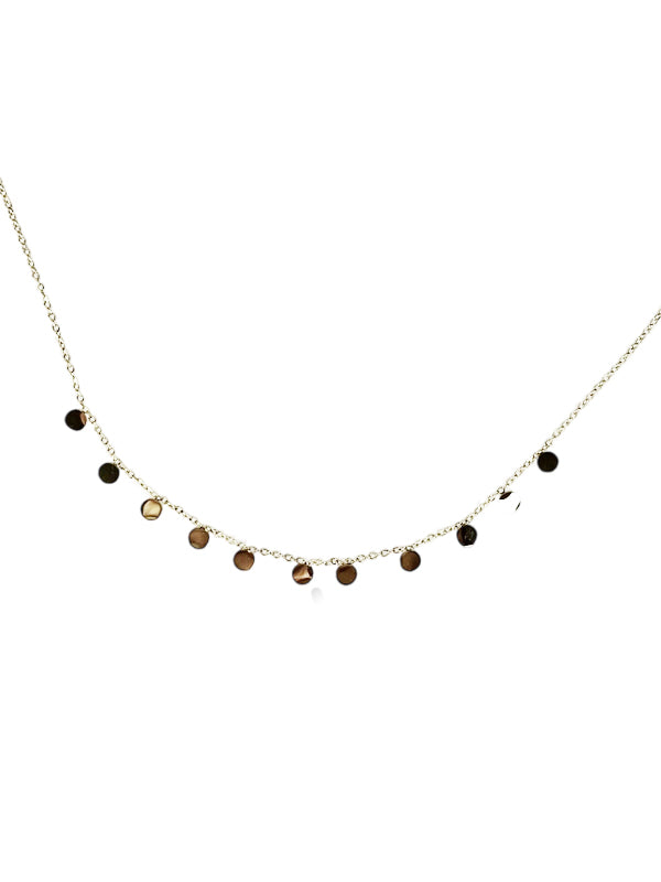 RVS Ketting Multi Coins goud