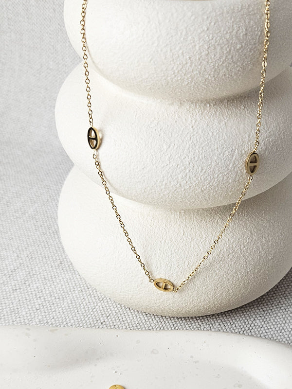 RVS Ketting Oval goud