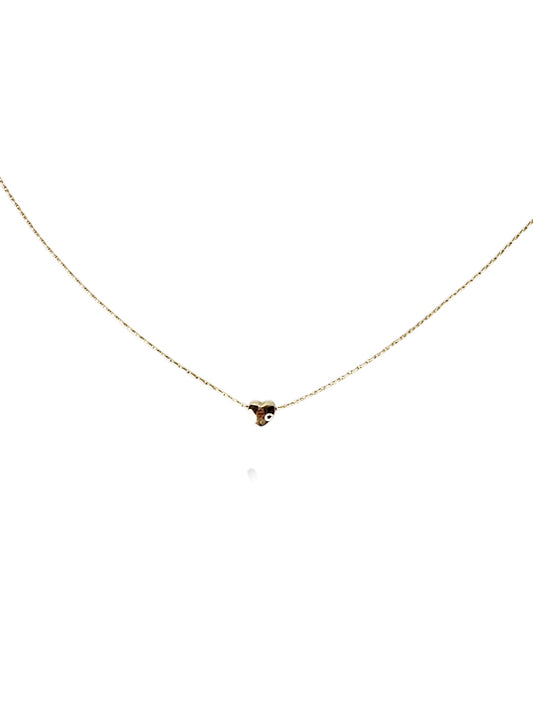 RVS Ketting Single heart goud