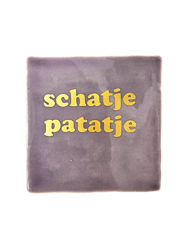 Tegeltje - Schatje Patatje lila