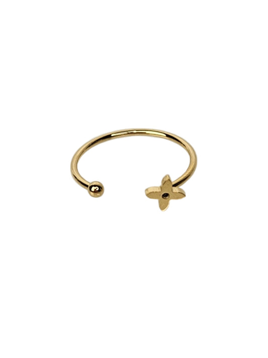 RVS Ring Blossom goud