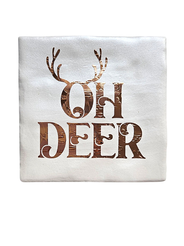 Tegeltje – Oh Deer - brons effect