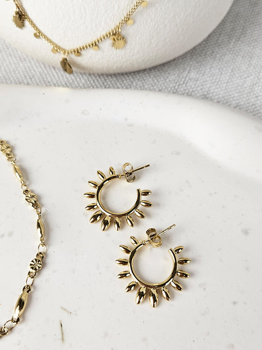 RVS Oorbellen Sol goud