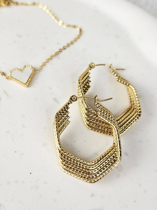 RVS Oorbellen Via goud