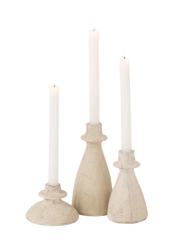 J-Line Set Van 3 Kandelaars Agora Terra Beige