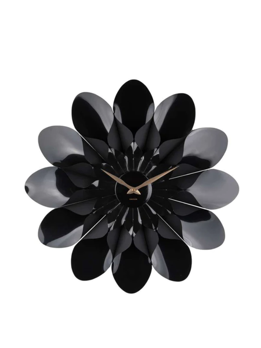 Karlsson wandklok – Flower zwart